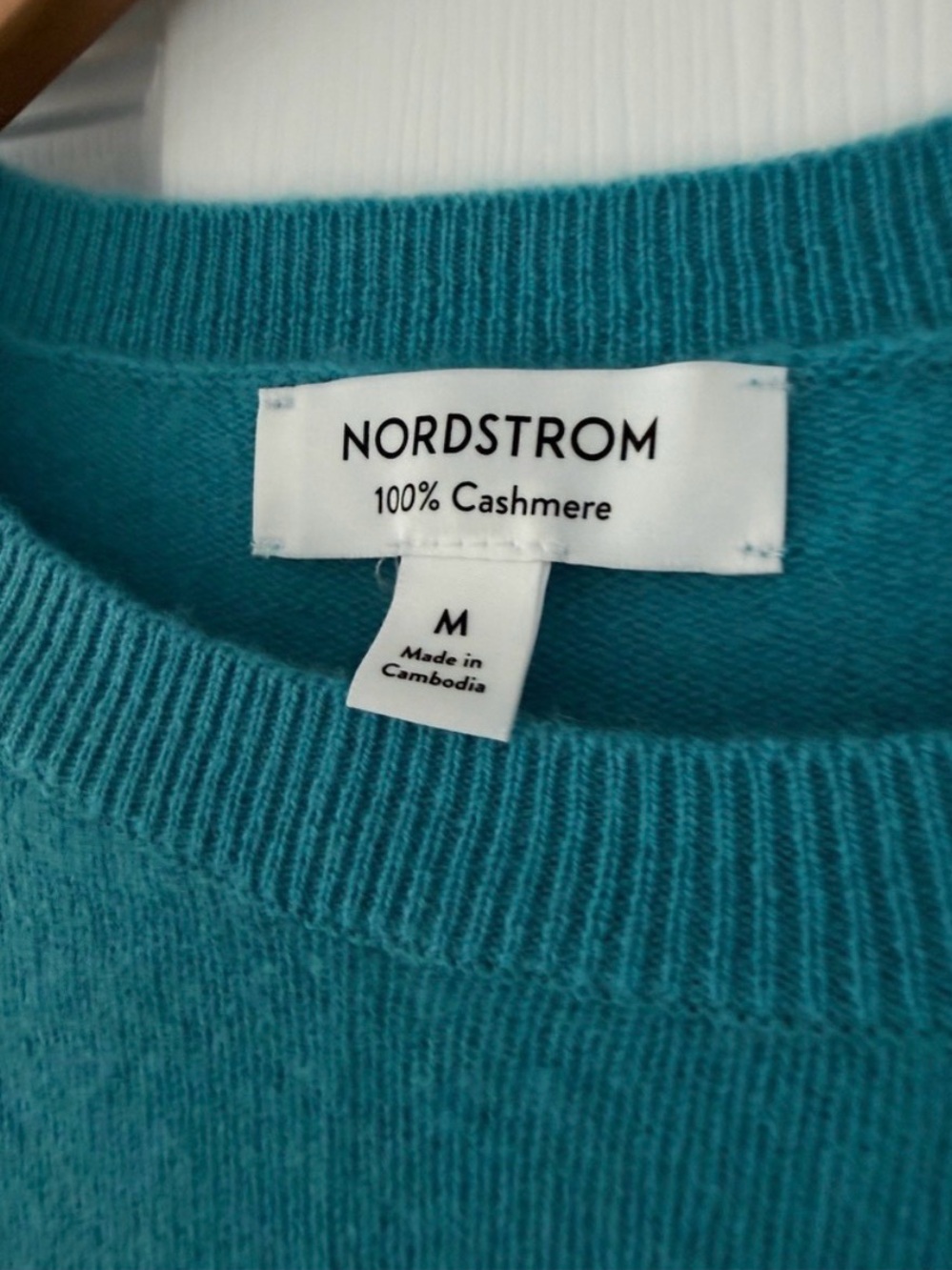 Nordstrom Teal Cashmere Crewneck Sweater (S/M) - Picture 2 of 2